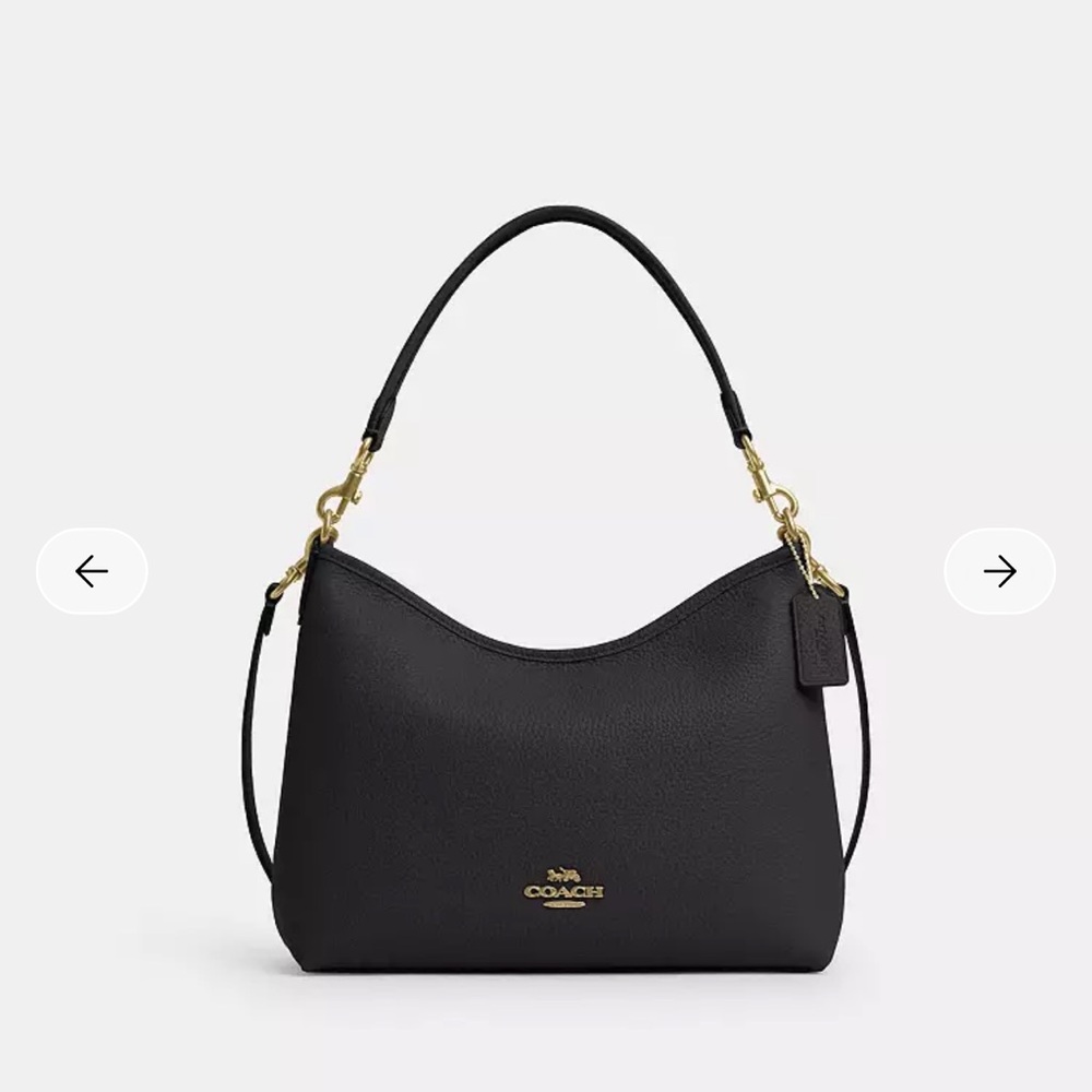 Coach Black Pebbled Leather Shoulder Bag Laurel - Picture 8 of 10